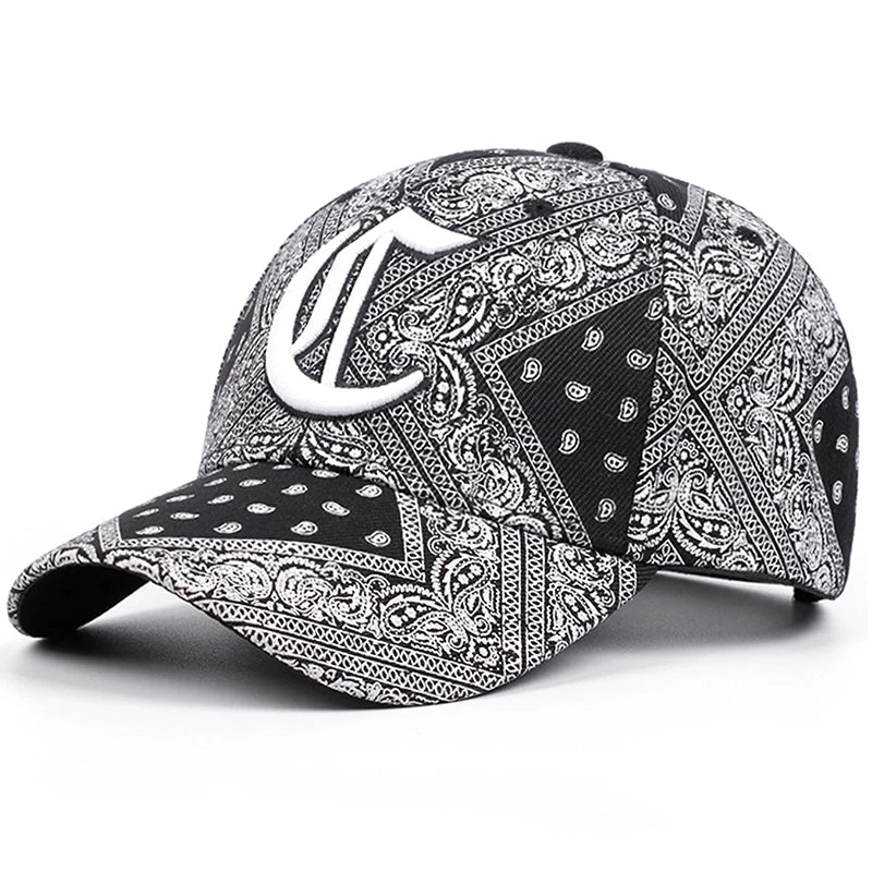 Gothic C Embroidered Flat Brim Baseball Hat