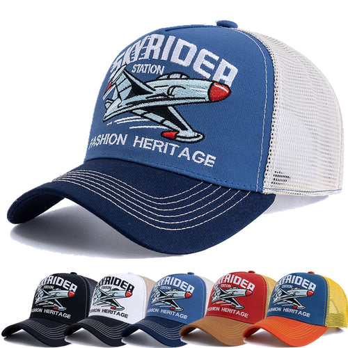 Sky Rider Embroidered Breathable Mesh Baseball Cap
