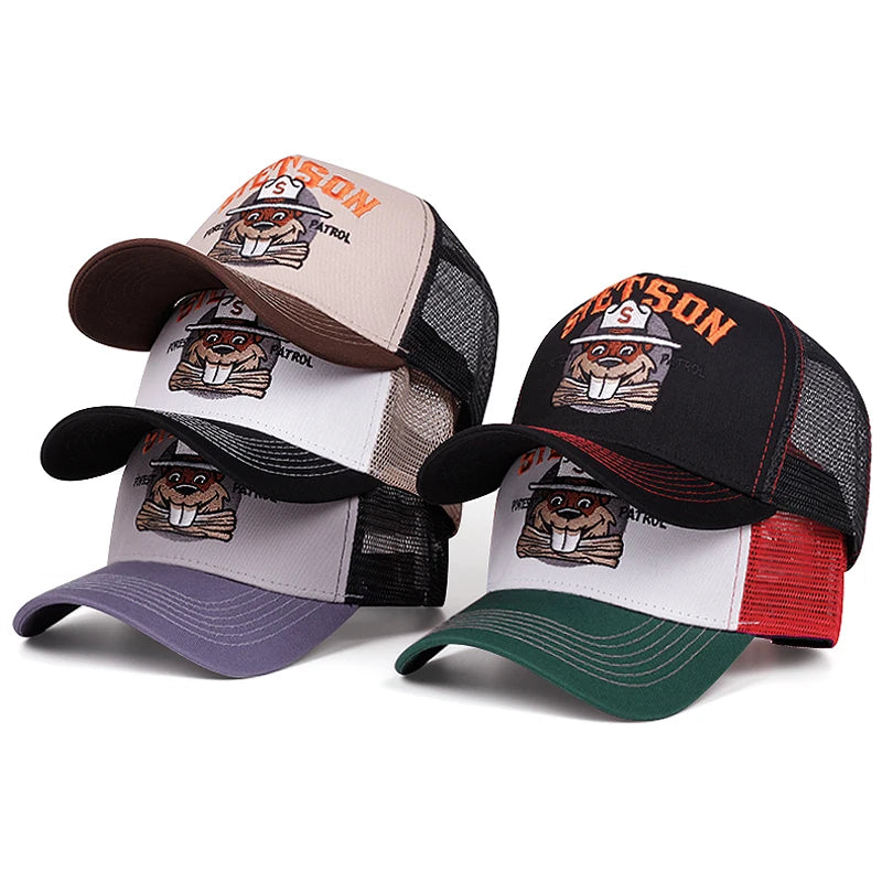 2025 Stetson Groundhog Cartoon Mesh Baseball Cap
