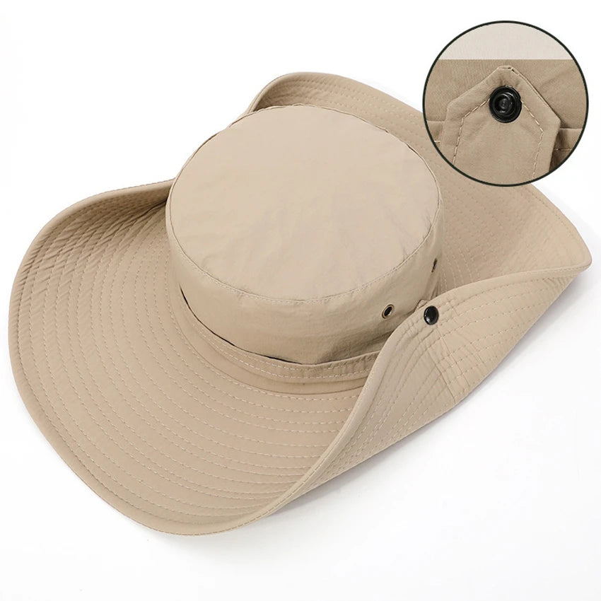 Breathable Mesh Wide Brim Bucket Hat