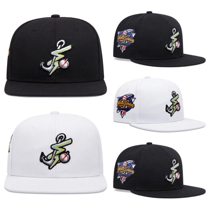 Tennis Hook Embroidery Flat Brim Hip Hop Cap Unisex