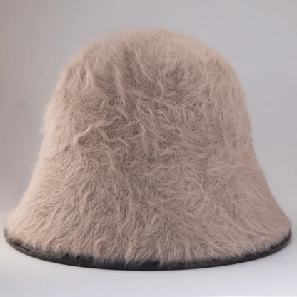 Faux Fur Plush Cloche Bucket Hat