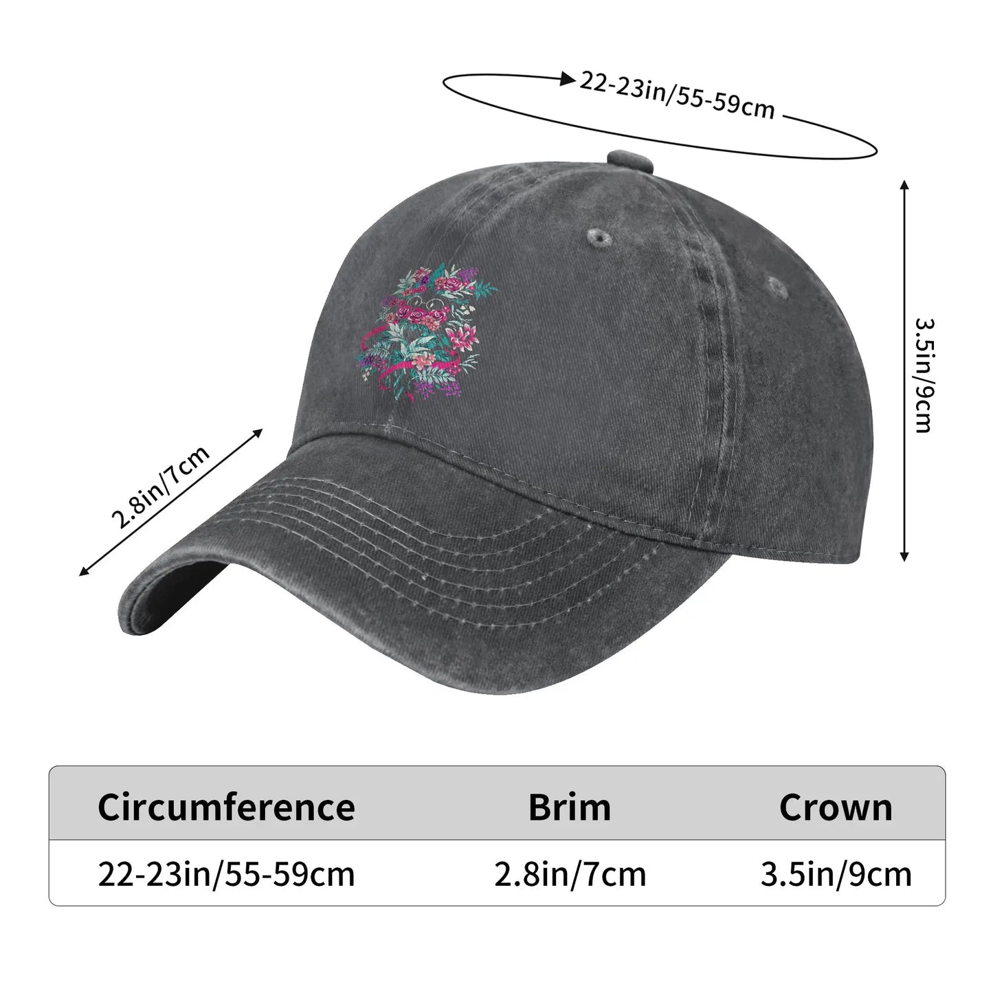 Deltarune Spamton Ralsei Floral Denim Baseball Cap