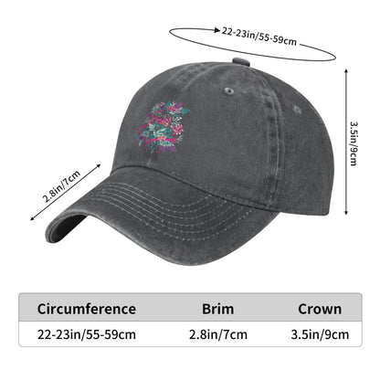 Deltarune Spamton Ralsei Floral Denim Baseball Cap