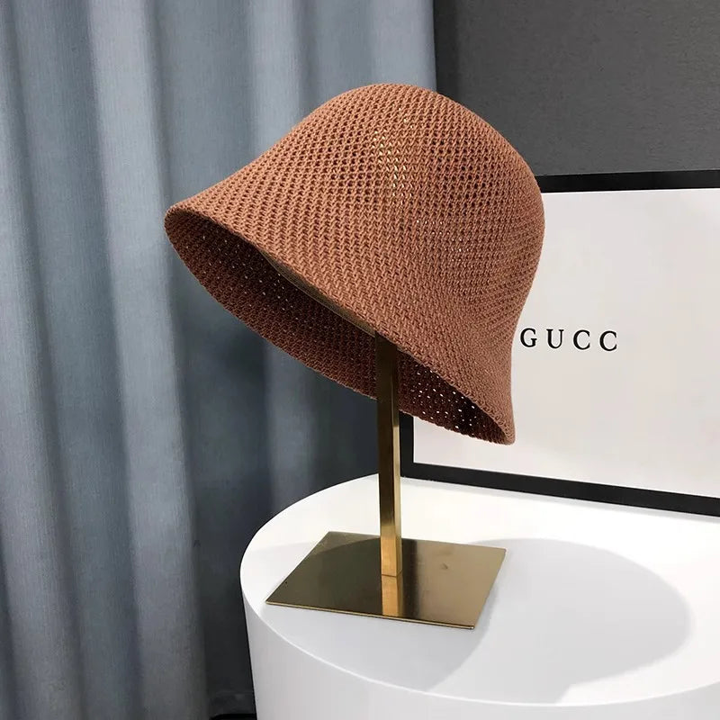 Women Hollow Thin Summer Bucket Hat