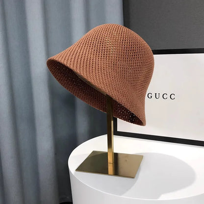 Women Hollow Thin Summer Bucket Hat