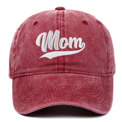 DAD MOM Embroidered Retro Washed Baseball Cap