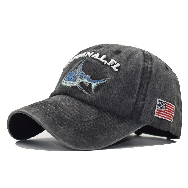 Shark Alphabet Embroidered Baseball Cap
