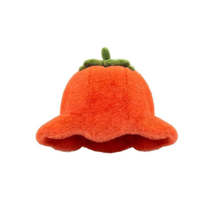 Cute Tomato Plush Winter Bucket Hat
