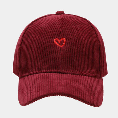 Little Love Corduroy Embroidered Baseball Cap