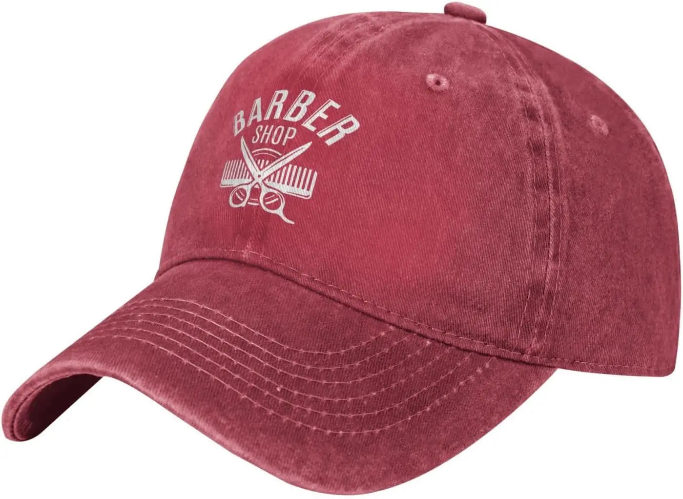 Barber Shop Tools Washed Denim Baseball Cap