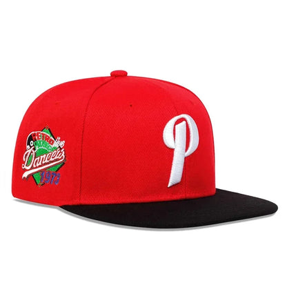 Unisex P Letter Embroidery Hip Hop Snapback Cap