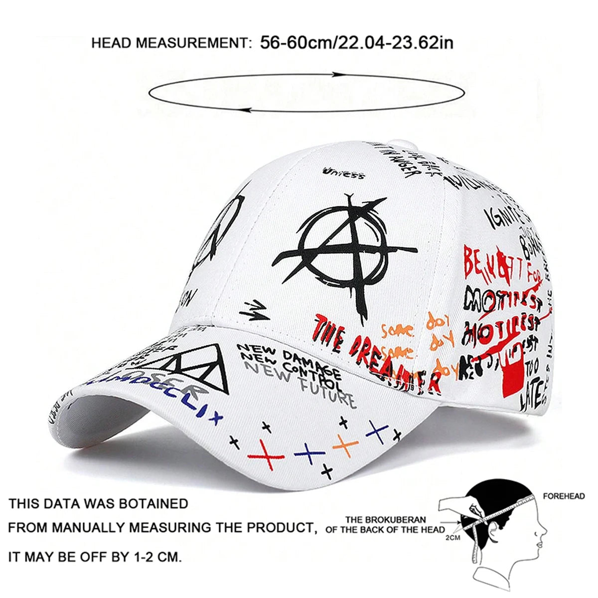 Unisex Colorful Eye Graffiti Adjustable Baseball Cap
