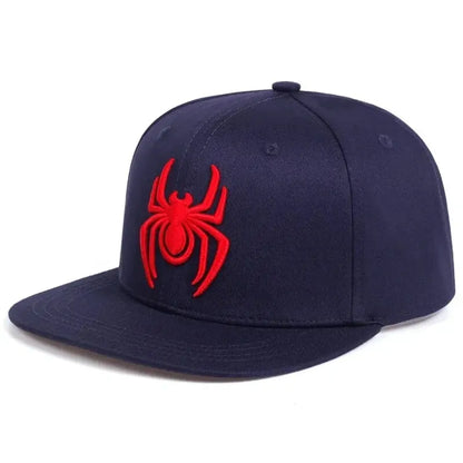 Spider Embroidery Unisex Street Snapback Cap