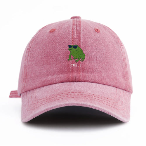 Chill Print Minimalist Retro Washed Baseball Cap