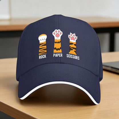 Cute Cat Paw Rock Paper Scissors Y2K Trucker Baseball Cap