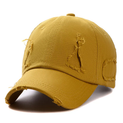 Trendy Worn Hole Streetwear Snapback Baseball Cap