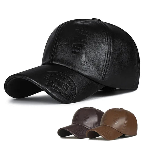PU Leather Plush Warm Baseball Hat