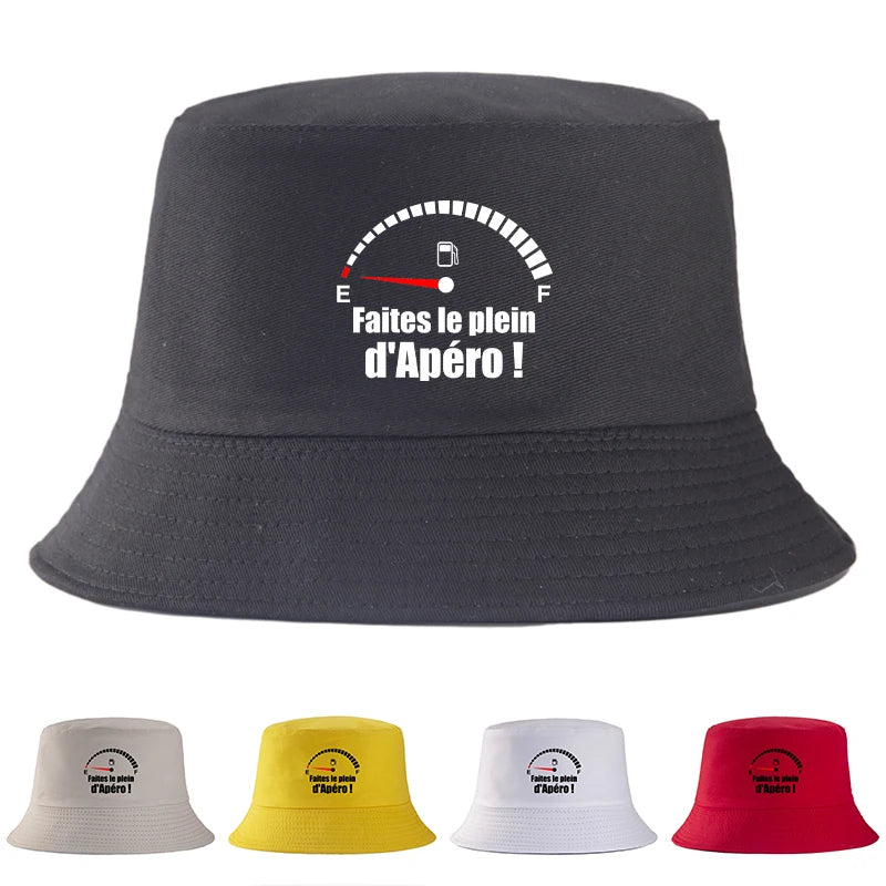 Funny French Apéro Cotton Summer Bucket Hat