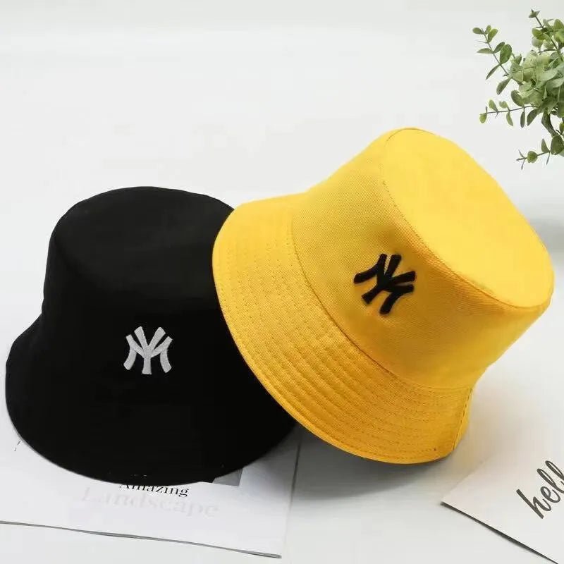 Unisex Letter Embroidery Reversible Bucket Hat