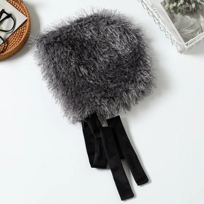 Women's Glitter Plush Knitted Bucket Hat