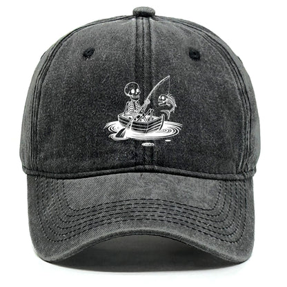 Fishing Skulls Washed Cotton Snapback Caps
