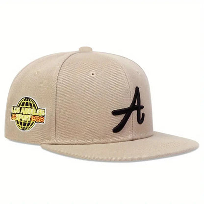 Punk Letter Embroidered Snapback Cap Breathable Sun Protection