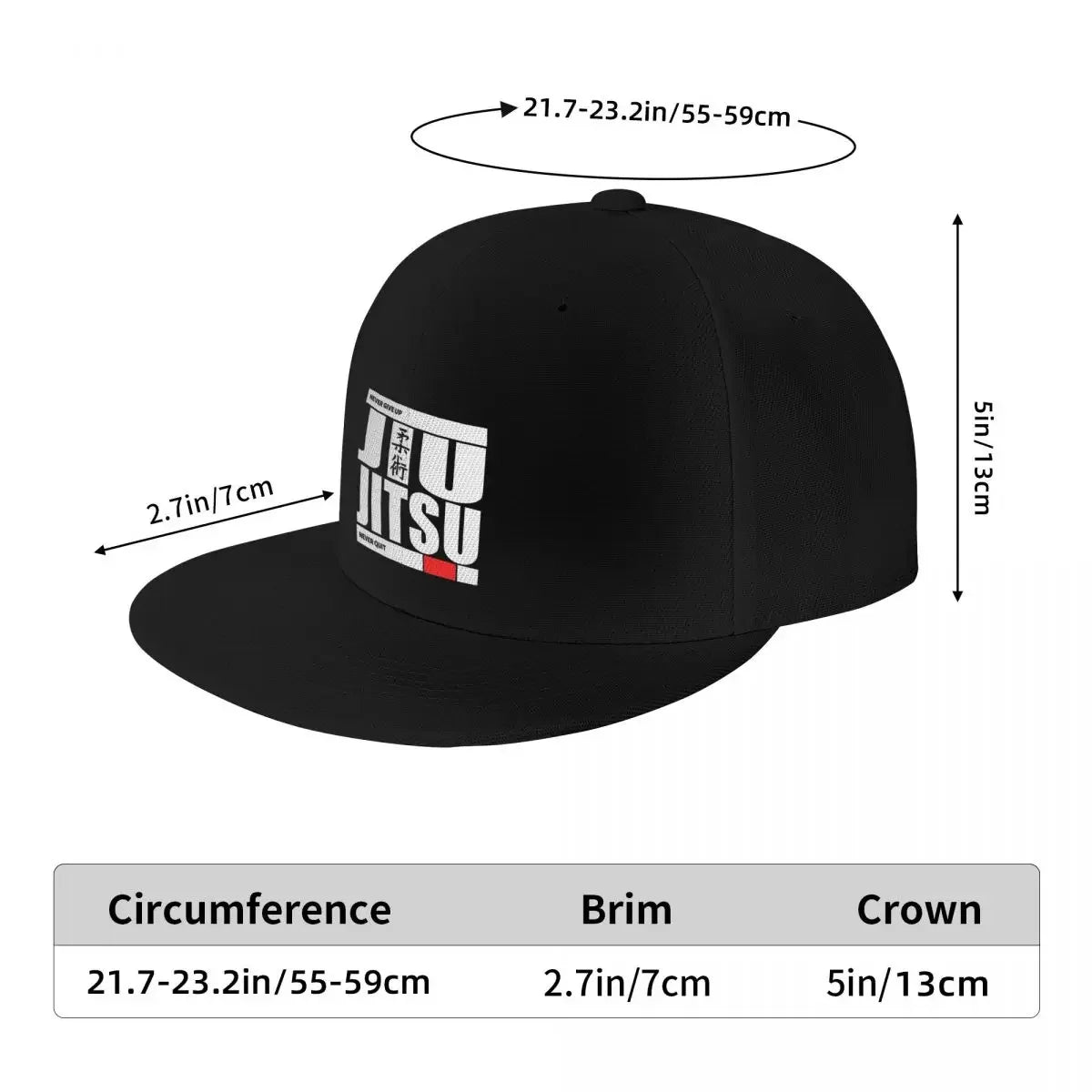 Jiu Jitsu Never Quit Street Snapback Cap