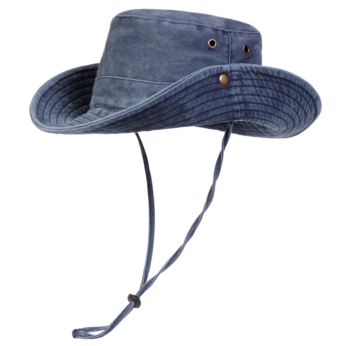 Men’s Solid Color Washed Big Eaved Outdoor Bucket Hat