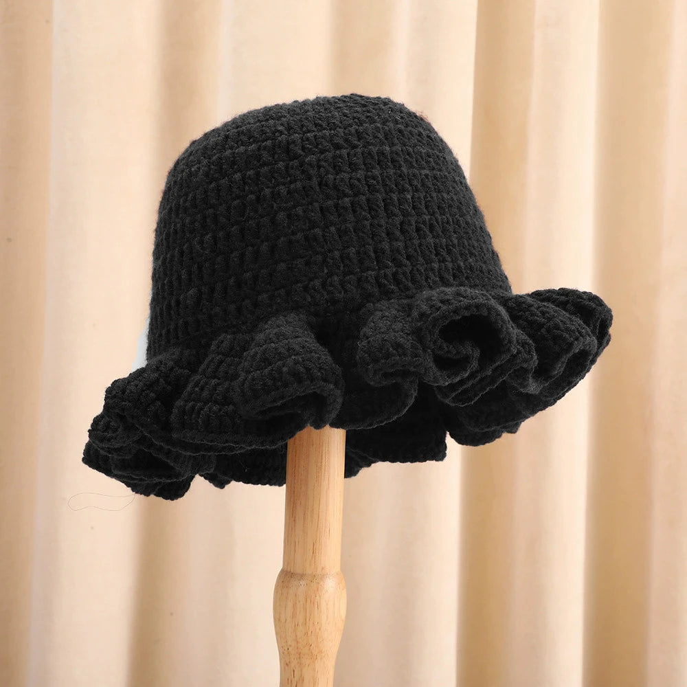Handmade Crocheted Ruffled Bamboo Fisherman Bucket Hat