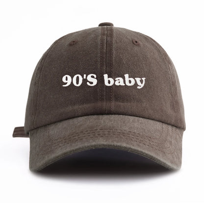 90s Baby Embroidery Washed Dad Baseball Cap