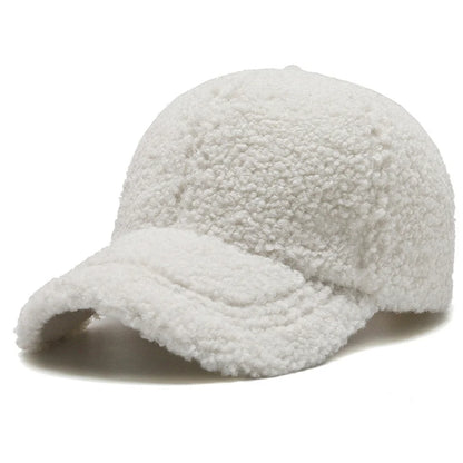 Autumn Winter Lamb Wool Plush Baseball Cap
