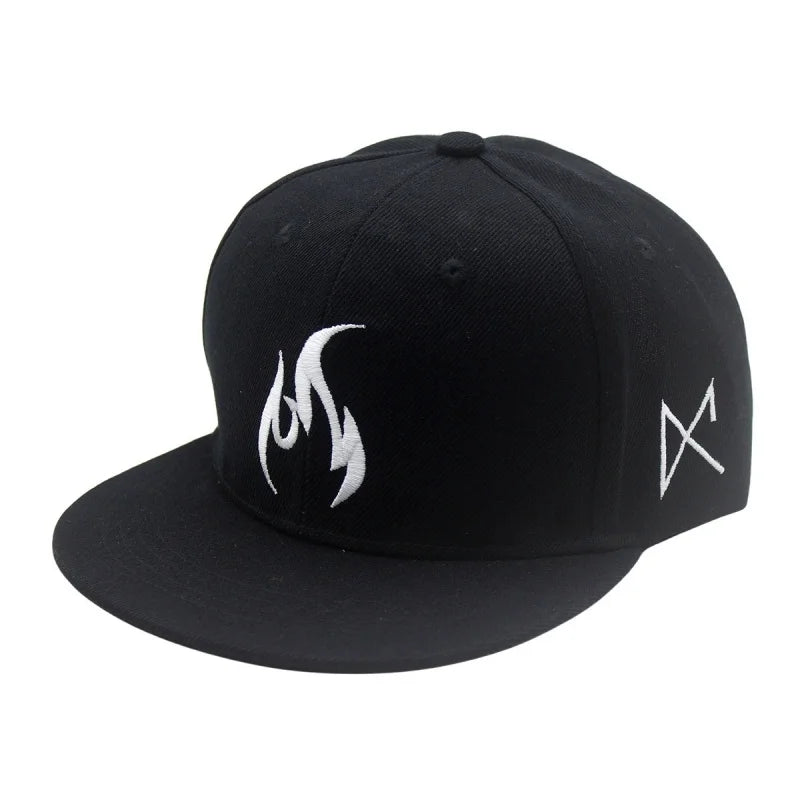 Unisex Flame Embroidery Baseball Cap