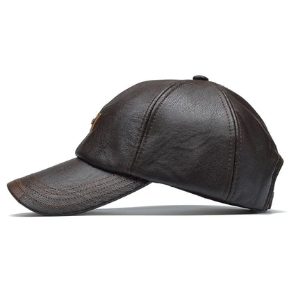 Leather Hip Hop Snapback Cap