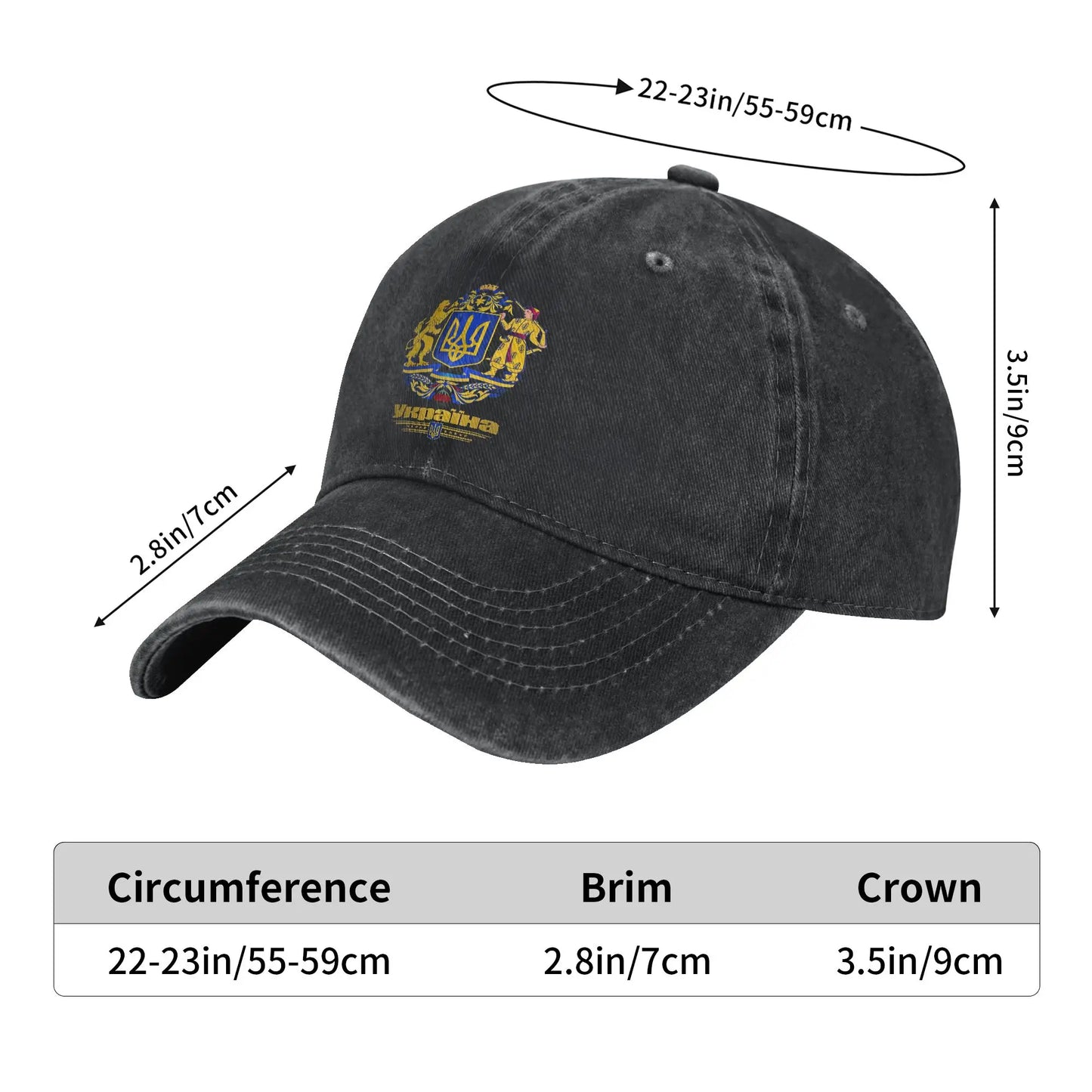 Ukraine Coat Of Arms Washed Trucker Baseball Cap