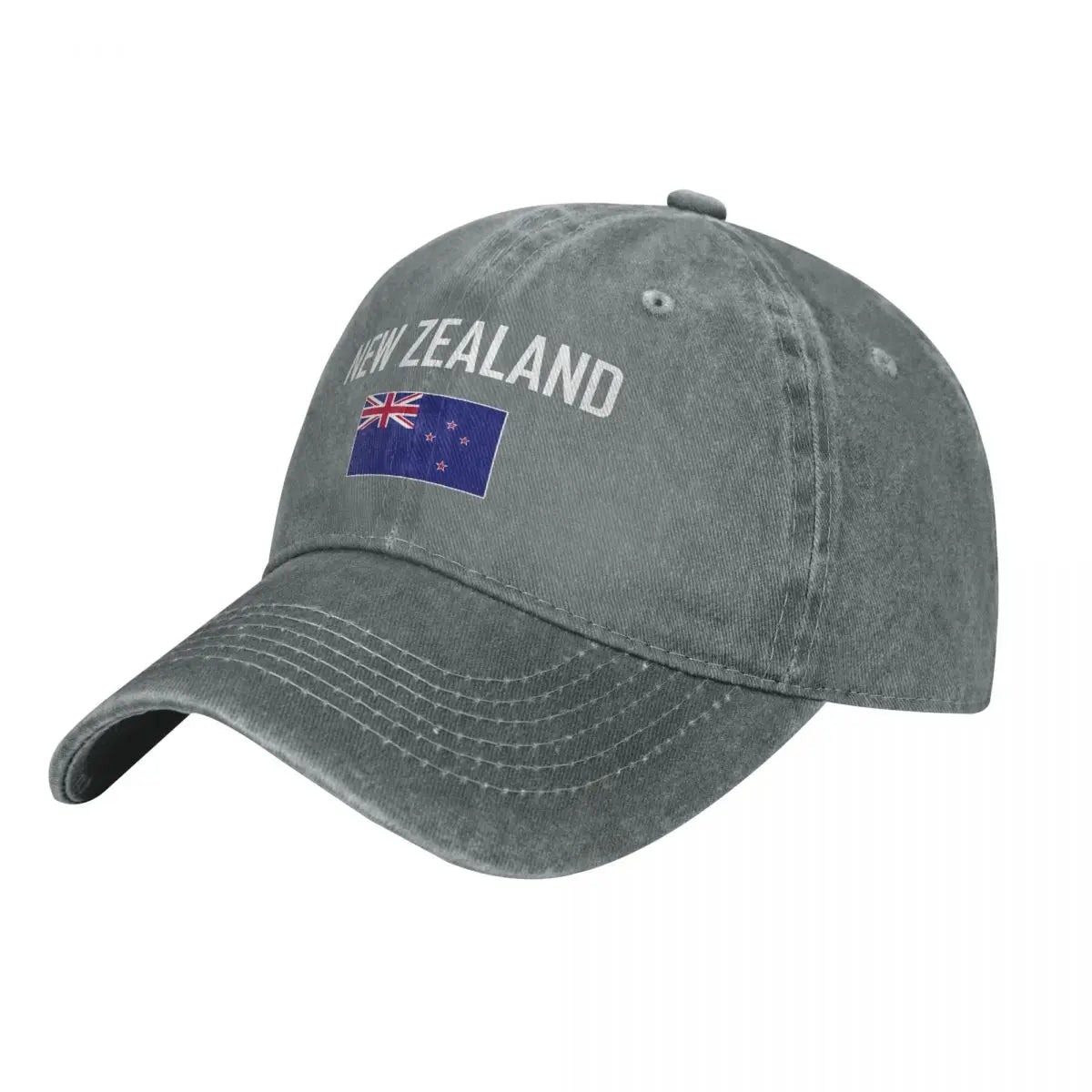New Zealand Flag Charcoal Washed Denim Baseball Cap