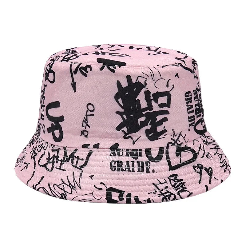 Unisex Reversible Number Graffiti Bucket Hat