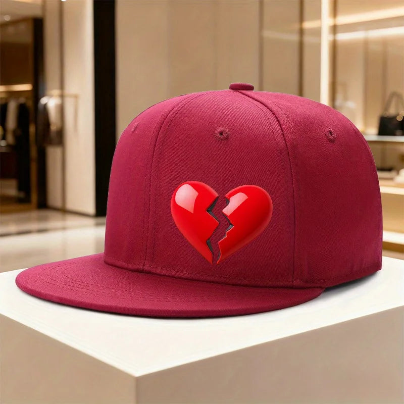 Broken Heart Graphic Street Snapback Cap