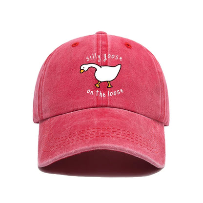 Big Goose Print Soft Top Baseball Cap