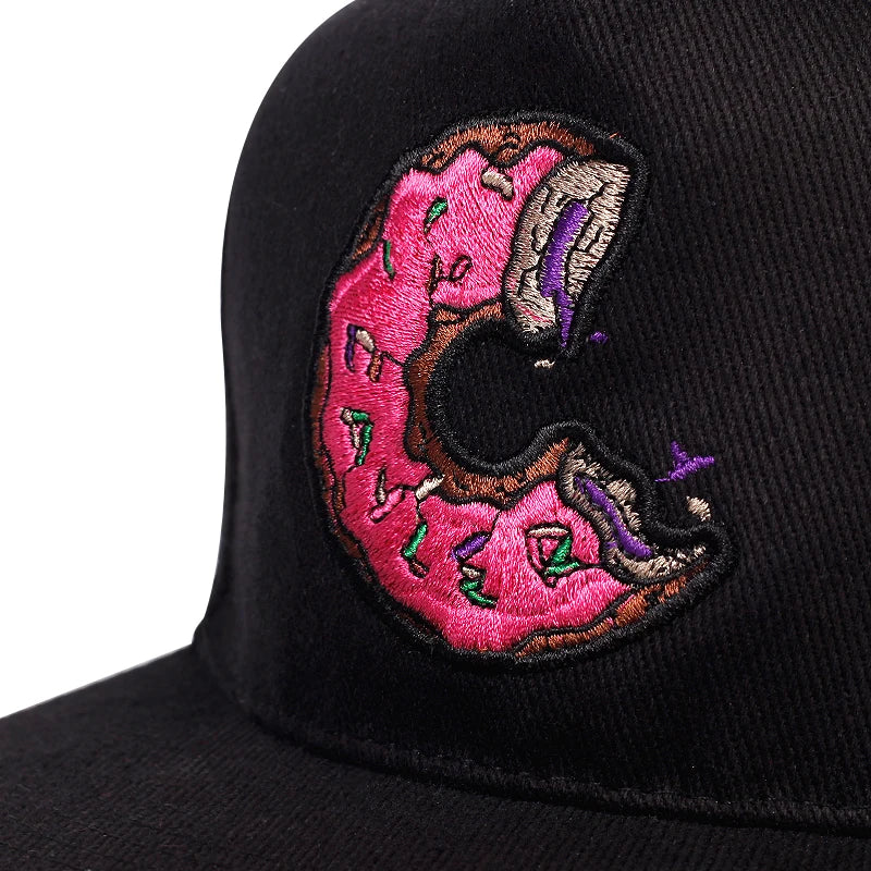 Unisex Doughnut Embroidery Hip-hop Hats