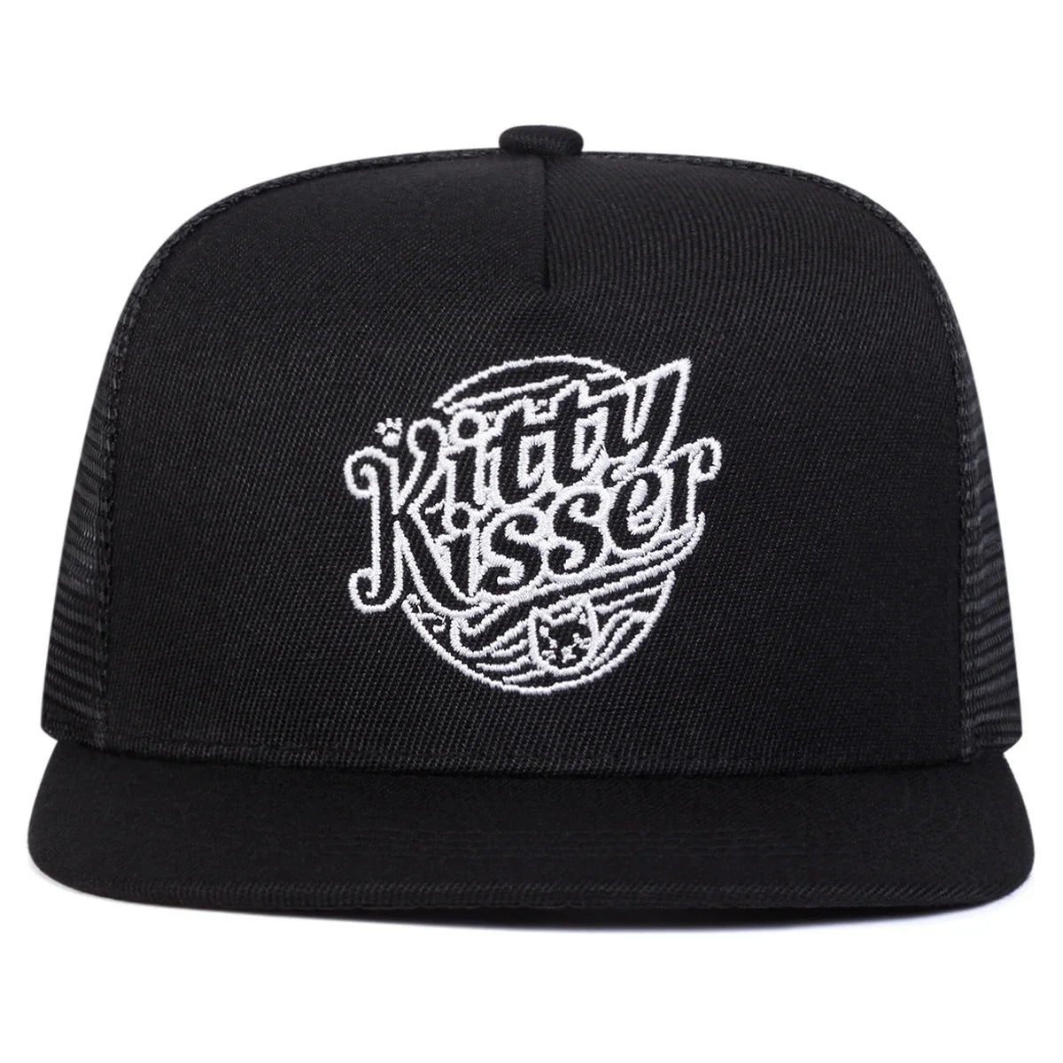 Unisex Kitty Kisser Letter Embroidery Hip-hop Net Hats