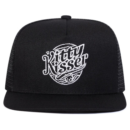Unisex Kitty Kisser Letter Embroidery Hip-hop Net Hats