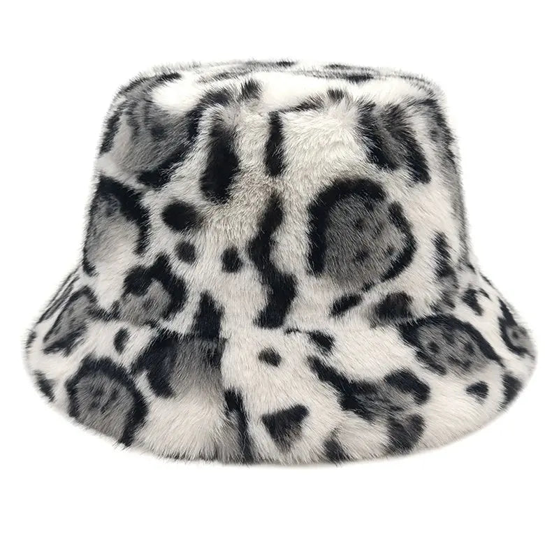 Autumn Winter Printed Polyester Bucket Hat