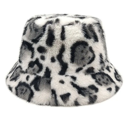 Autumn Winter Printed Polyester Bucket Hat