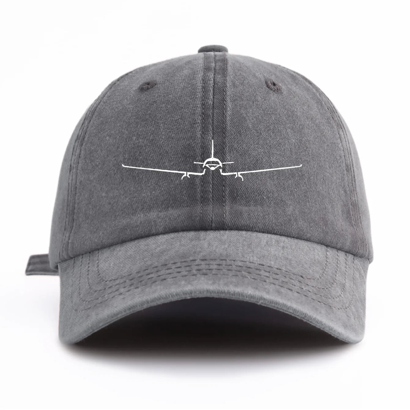 Airplane Print Washed Retro Adjustable Baseball Cap