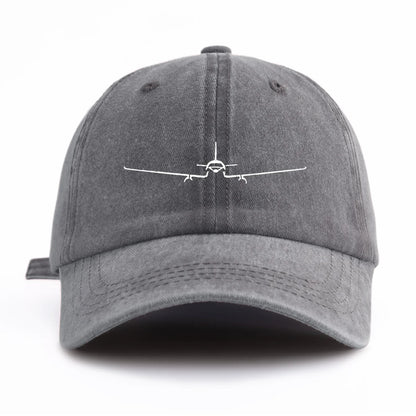 Airplane Print Washed Retro Adjustable Baseball Cap