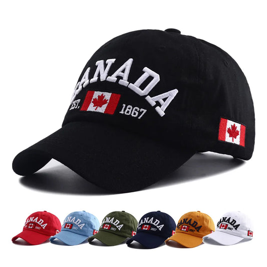 Canada Flag Embroidered Adjustable Snapback Baseball Hat