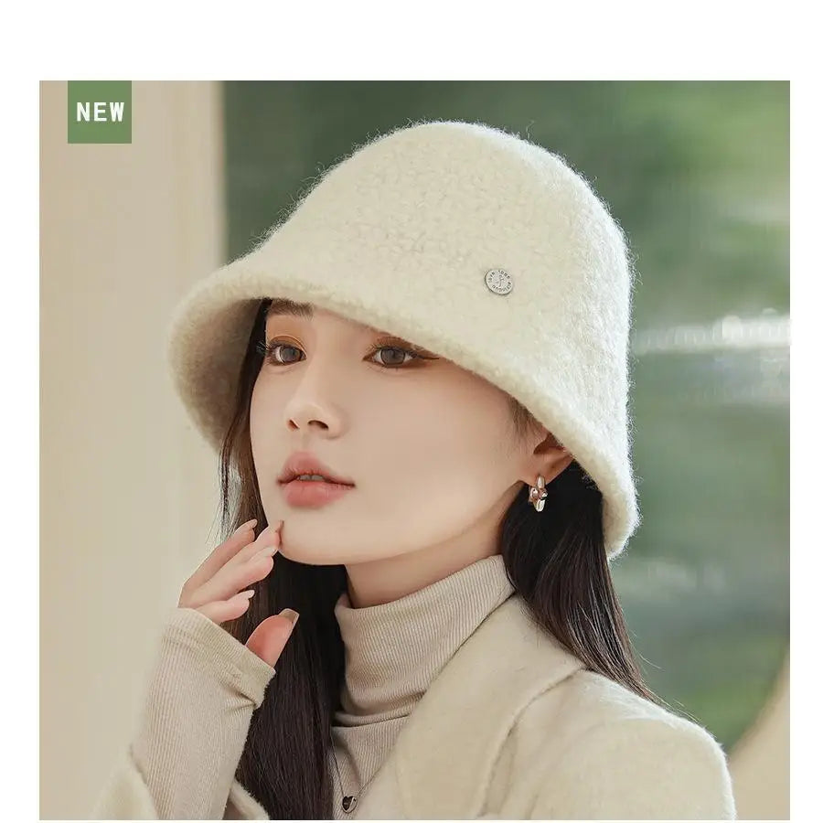 Wide Brim Wool Bucket Hat