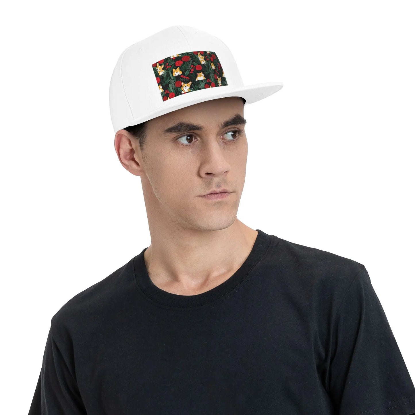 Corgi Dog Garden Scene Breathable Snapback Cap