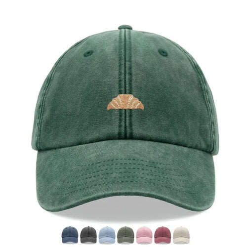 Croissant Printing Retro Washed Leisure Baseball Cap